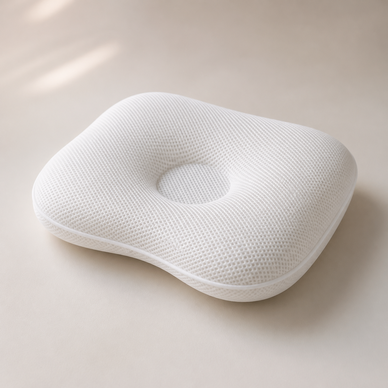Illustrative example of a contoured infant head-shaping pillow